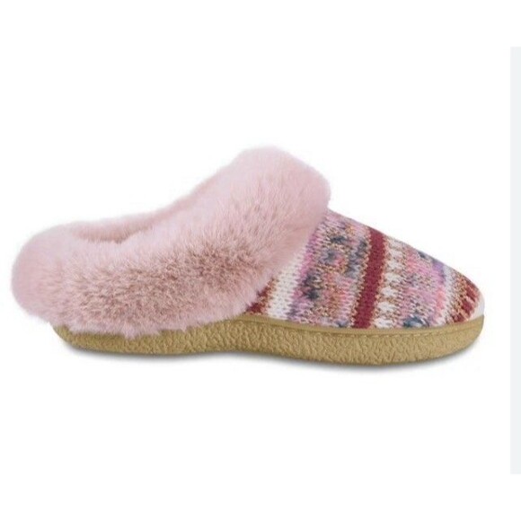 DARK ORCHID Ladies 8.5-9 L Isotoner Memory Foam Hoodback Slippers - Picture 2 of 9